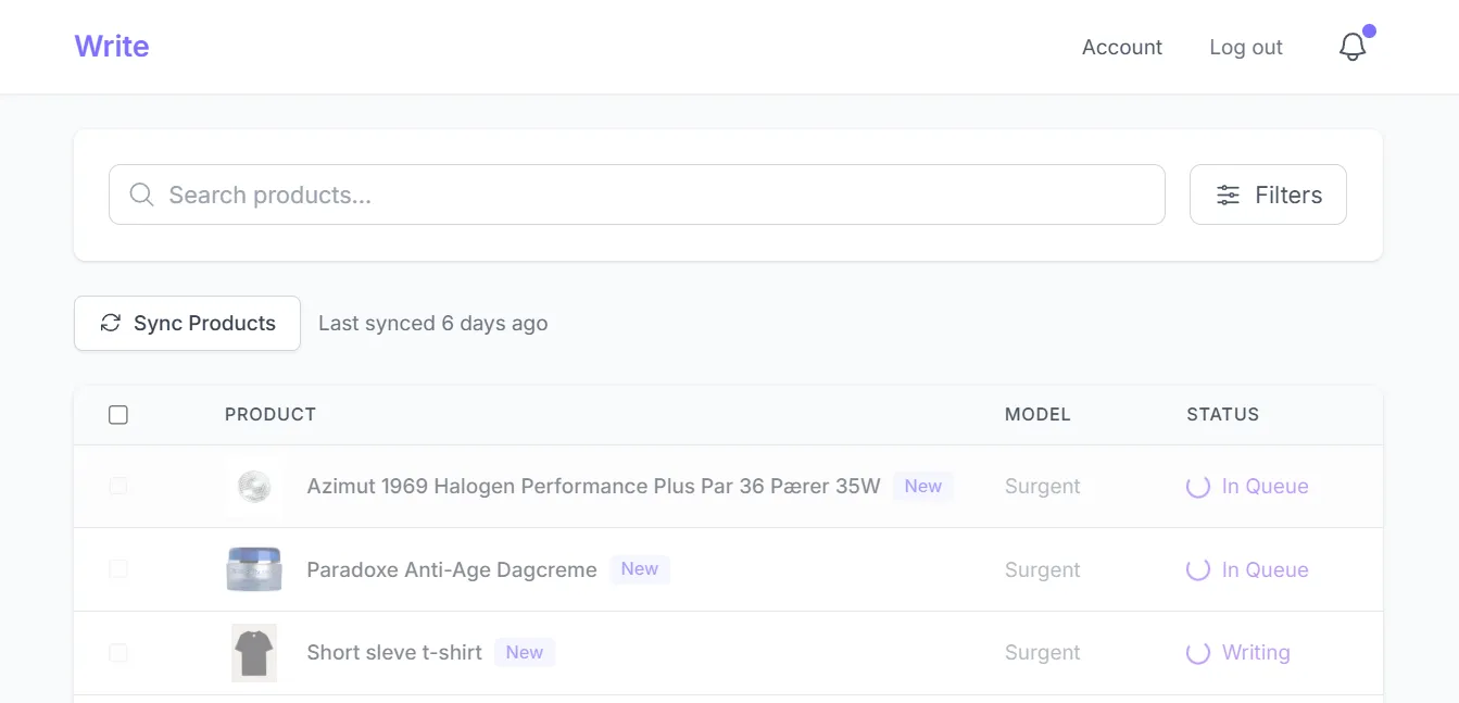 Bulk processing dashboard
