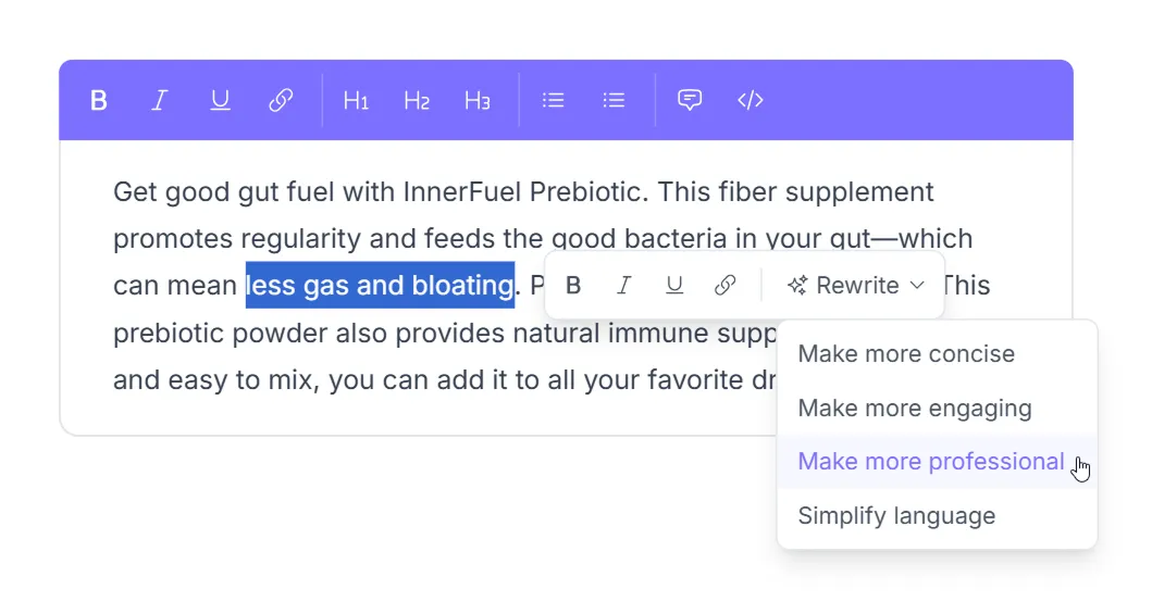 Fine-tuning editor